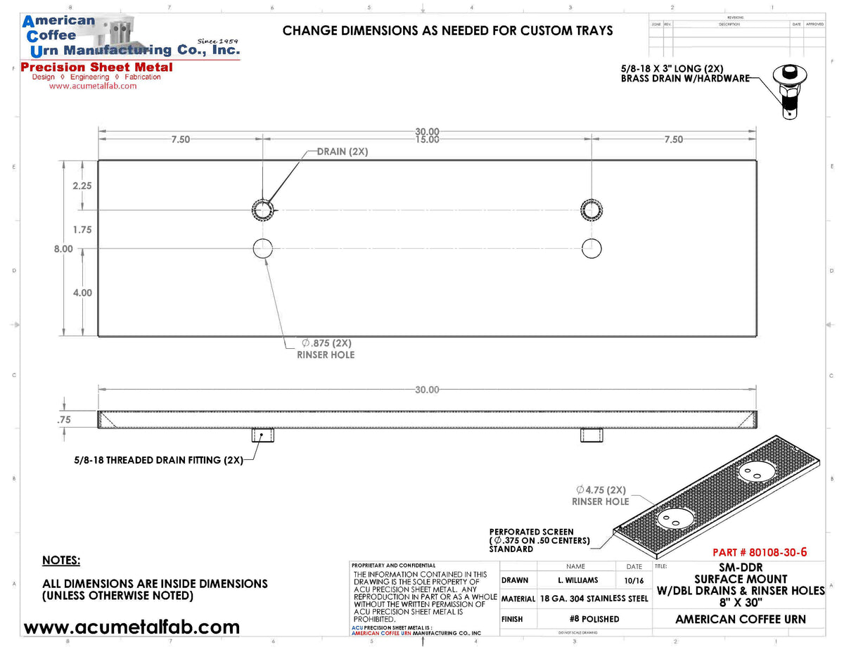 drip-trays-8-x-30-surface-mount-drip-tray-with-double-drain-and-double ...